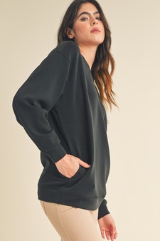 Women's Sofie Soft Modal Oversized Crew Top with Pockets style 2