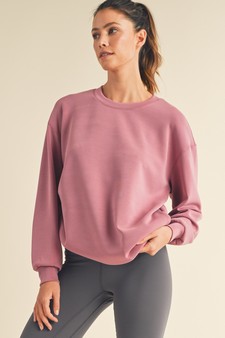 Women's Sofie Soft Modal Oversized Crew Top with Pockets style 4