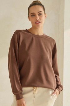 ETA 11/26/24 - Women's Sofie Soft Modal Oversized Crew Top with Pockets