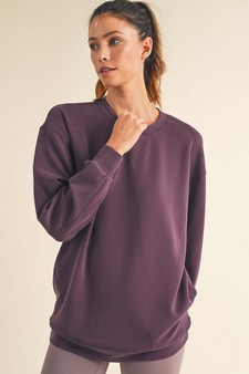 ETA 11/26/24 - Women's Sofie Soft Modal Oversized Crew Top with Pockets style 4