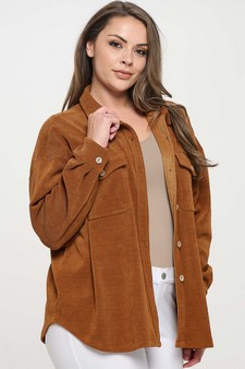 Women's Corduroy Button Up Shacket style 3