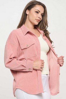 Women's Corduroy Button Up Shacket style 3