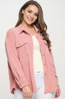 Women's Corduroy Button Up Shacket style 4