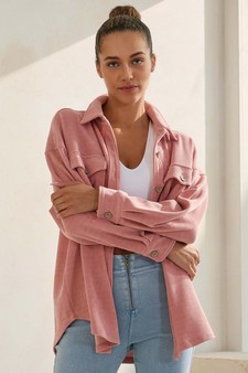 Women's Corduroy Button Up Shacket style 4