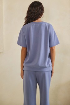 Women's Sofie Soft Modal Oversized Short Sleeve Top and Cropped Pant Set style 2