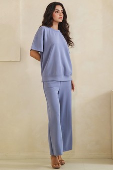 Women's Sofie Soft Modal Oversized Short Sleeve Top and Cropped Pant Set style 3