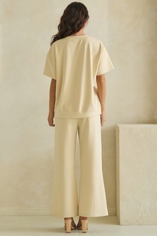 Women's Sofie Soft Modal Oversized Short Sleeve Top and Cropped Pant Set style 2