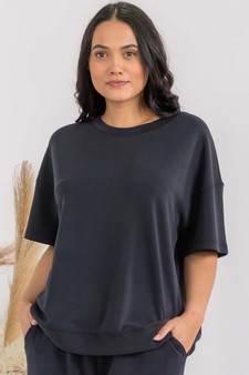 Women's Sofie Soft Modal Oversized Short Sleeve Crew Top style 4