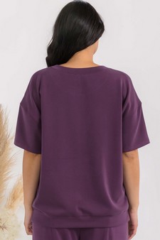 Women's Sofie Soft Modal Oversized Short Sleeve Crew Top style 2