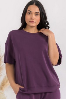 Women's Sofie Soft Modal Oversized Short Sleeve Crew Top style 4