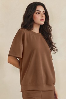 Women's Sofie Soft Modal Oversized Short Sleeve Crew Top style 3