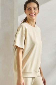 Women's Sofie Soft Modal Oversized Short Sleeve Crew Top style 3