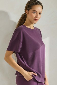 Women's Sofie Soft Modal Oversized Short Sleeve Crew Top style 3