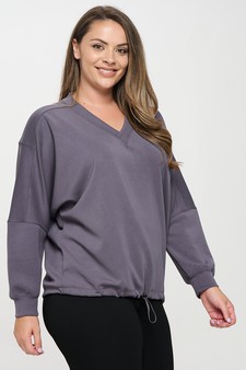 Women’s V-Neckline Raglan Sleeve Top style 2