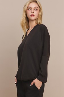 Women’s V-Neckline Raglan Sleeve Top style 2