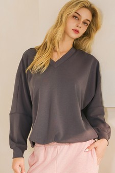 Women’s V-Neckline Raglan Sleeve Top style 3