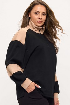ETA 09/05/25 - Women's Sleek ColorBlock Half-Zip Top style 3