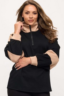ETA 09/05/25 - Women's Sleek ColorBlock Half-Zip Top style 4