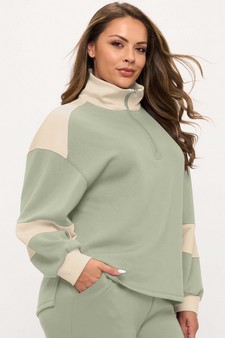 ETA 10/04/25 - Women's Sleek ColorBlock Half-Zip Top style 3