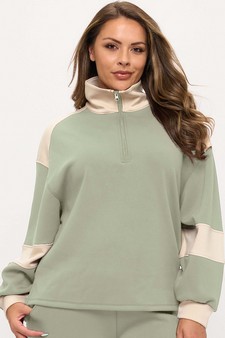 ETA 10/04/25 - Women's Sleek ColorBlock Half-Zip Top style 4