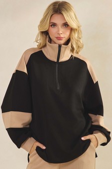 Women's Sleek ColorBlock Half-Zip Top style 4