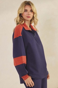 ETA 09/05/25 - Women's Sleek ColorBlock Half-Zip Top style 3
