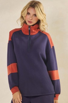ETA 09/05/25 - Women's Sleek ColorBlock Half-Zip Top style 4