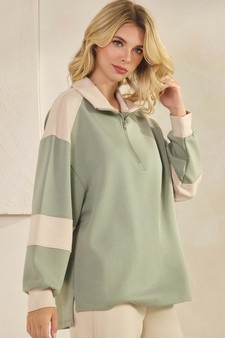 Women's Sleek ColorBlock Half-Zip Top style 3