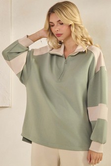 Women's Sleek ColorBlock Half-Zip Top style 4