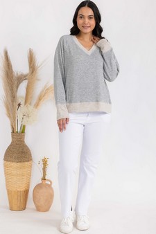 Women's Ultra Soft Long Sleeve V-Neck Pull-Over (XL only) style 5