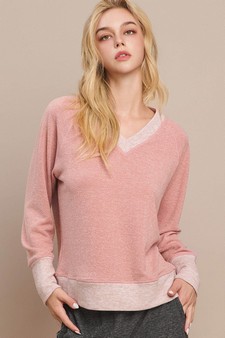 Women's Ultra Soft Long Sleeve V-Neck Pull-Over style 4