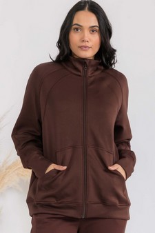 Women's Ultra Soft Funnel Neck Full Zip Jacket style 4