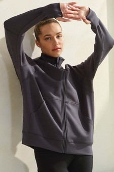 Women's Ultra Soft Funnel Neck Full Zip Jacket style 4