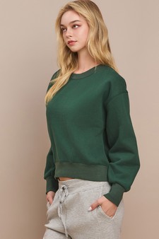 Women's Ultra Soft Cotton Fleece Crewneck Top style 2