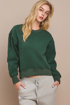 Women's Ultra Soft Cotton Fleece Crewneck Top style 4