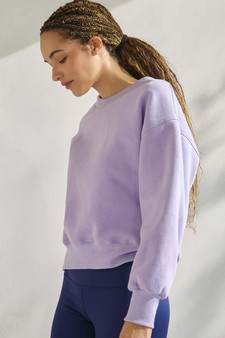 Women's Ultra Soft Cotton Fleece Crewneck Top style 3