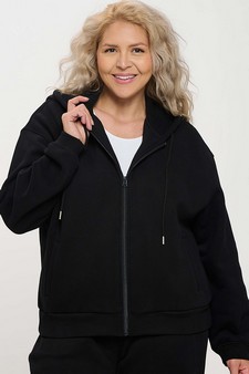 Women's Cozy Fleece Front Zip Hoodie style 2