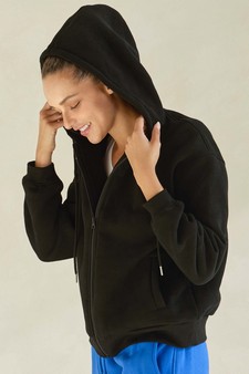 ETA 12/12/24 - Women's Cozy Fleece Front Zip Hoodie style 3