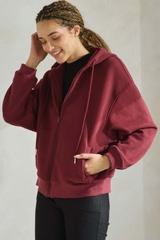 ETA 11/25/24 - Women's Cozy Fleece Front Zip Hoodie style 3