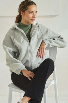 ETA 11/25/24 - Women's Cozy Fleece Front Zip Hoodie style 4