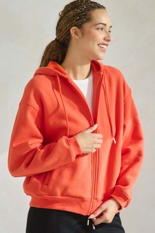 ETA 11/25/24 - Women's Cozy Fleece Front Zip Hoodie style 4