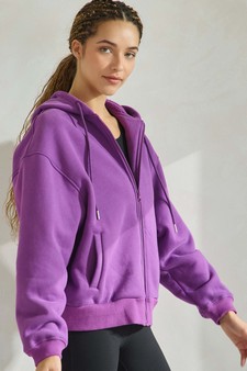 ETA 11/25/24 - Women's Cozy Fleece Front Zip Hoodie style 3