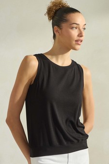 Women's Ribbed Crew Neck Loose Fit Tank style 4