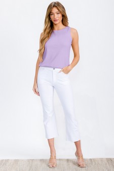 Women's LuxeAir Ribbed Crew Neck Loose Fit Tank style 5