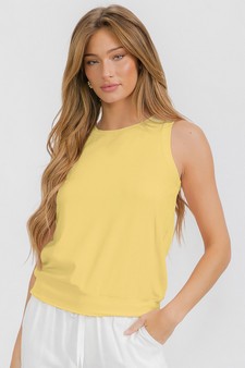 Women's LuxeAir Ribbed Crew Neck Loose Fit Tank style 4