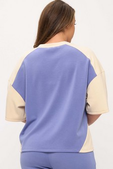 Women's Two Tone Sofie Soft Short Sleeve Top style 2