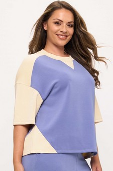 Women's Two Tone Sofie Soft Short Sleeve Top style 3