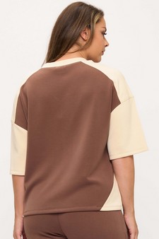 Women's Two Tone Sofie Soft Short Sleeve Top style 2