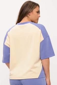 Women's Two Tone Sofie Soft Short Sleeve Top style 2