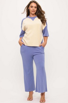 Women's Two Tone Sofie Soft Short Sleeve Top style 5